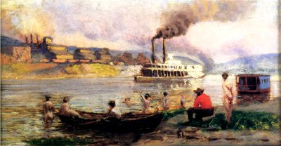 Steamboat on the Ohio, c.1900 by Thomas Pollock Anschutz